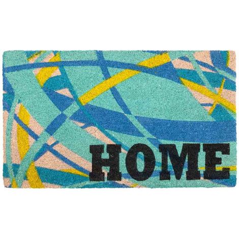 Felpudo de coco estampado azul y amarillo 45x75 (1/4)