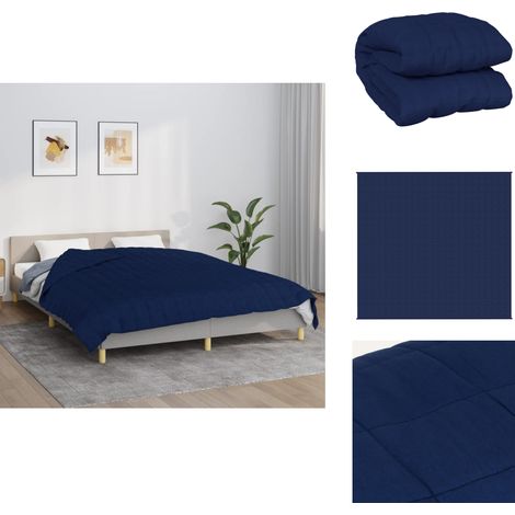 Couverture lestée Bleu 220x240 cm 15 kg Tissu - Couvreur Lestée - Couverture Poids - Couverture Bleue - Literie Confort - Sommeil Profond (1/5)