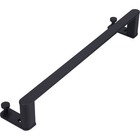 Porte-serviettes double barre noir aluminium spatial, tringle salle de bain, support serviette mural 50cm à percer, modèle simple barre (1/5)