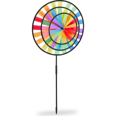 Moulin à vent sur piquet de jardin - pour enfants - 73,5 cm - girouette (1/5)