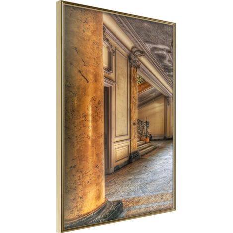 Affiche Murale Encadrée "Foyer" 30 x 42 cm Or