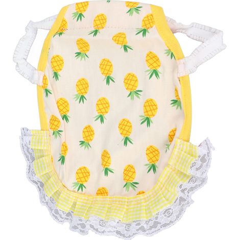 Tablier de selle de poule Double couche en coton, fixateur de plumes de poulet confortable, protection arrière d'aile pour volaille ananas jaune (1/5)