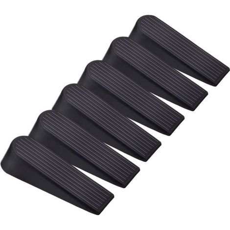 6 Pièces Cales d'Arrêt de Porte Noir Bouchons de Porte Caoutchouc Maison Bureau (1/4)
