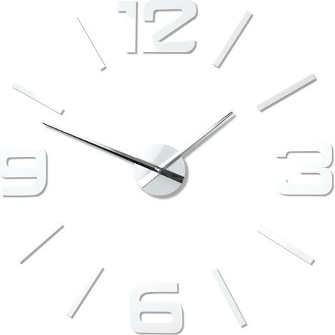 Grande orologio adesivo fai da te bianco ammirevole (1/5)
