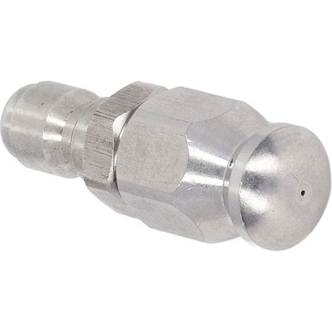 Buse de nettoyeur haute pression 5000 PSI en acier inoxydable, raccord rapide 1/4 po NPT pour le nettoyage, tête ronde, 1 trou avant, 3 trous arrière