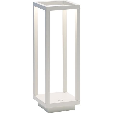 Lanterna Home da tavolo Bianca a Led da 2,2w a batteria IP54 Zafferano 3000K 12h massima potenza in alluminio (1/3)