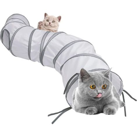 Katzenspielzeug Katzentunnel und Katzenwürfel faltbares Spielzeug für drinnen und draußen faltbarer Drei-Wege oder Einzeltunnel für Katzen Welpen (1/5)