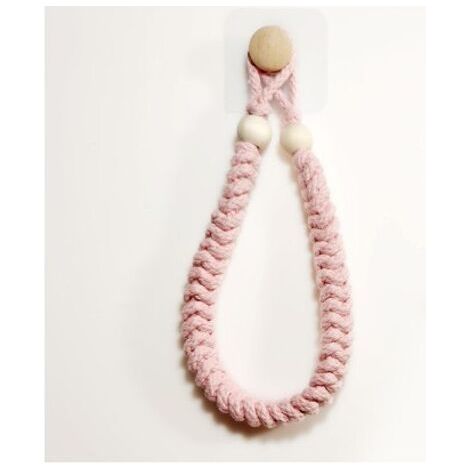 1 Pcs Porte-Serviettes(Rose) en Corde Porte-Papier Salle de Bain Support pour Rouleau de Papier Toilette Porte-Serviettes en Bois en Corde De Jute Rétro pour Salle Cuisine