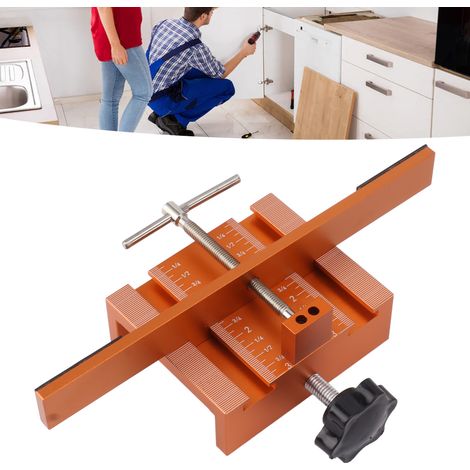 Stützarm und Befestigungsklemme für Schranktüren, Gehäuse aus Aluminiumlegierung, robustes Werkzeug geeignet zur Positionierung von Schrankstützen mit oder ohne Rahmen. (1/5)