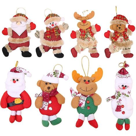 8-teiliges Set Weihnachts-Hängeanhänger, Puppenfiguren, Party-Anhänger, Schreibtisch-Geschenk für Weihnachten und Geburtstage (zufälliges Design)-M (1/3)
