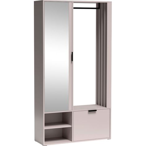 AX LIVING Garderobe Flur Milanoir 100 cm mit Spiegel Modern Kaschmir