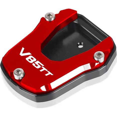 (Rouge) Compatible avec MOTO GUZZI V85TT 2020-2022. Nouvelle béquille latérale CNC avec extension et support. Maxpower (1/3)