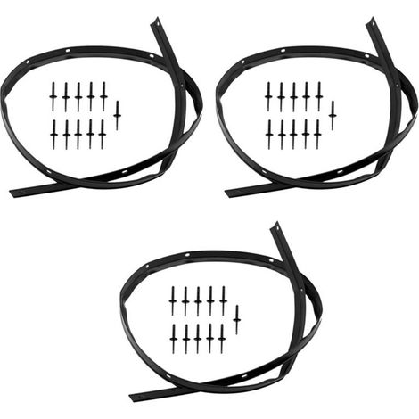 Tres juntas impermeables remachadas para el capó del parachoques delantero de los modelos Challenger 2008-2019, números de pieza 68051392AB y 68051392AA. (1/4)