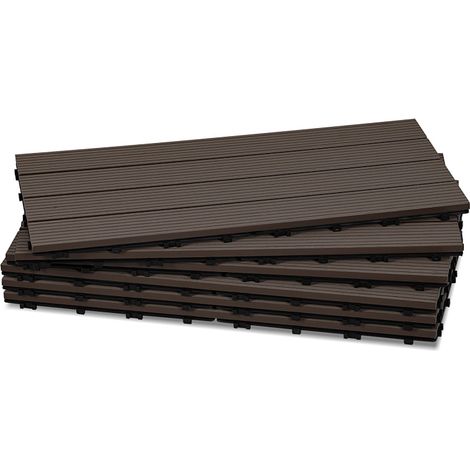 Randaco Baldosas de patio, baldosas de madera entrelazadas, baldosas de suelo de 30 x 30 cm para jardín y patio, 55 piezas