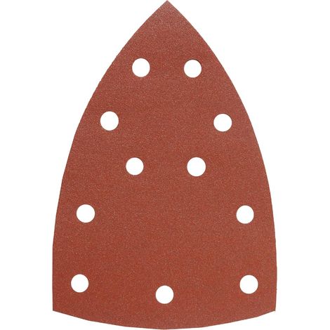 kwb Schleif-Dreieck für Delta- u. Multi-Schleifer - für Metall, Holz, Lack u. v. m., 100 x 147 mm, Korn 5 x K-60, 5 x K-120, 5 x K-180, 15 Stk., gelocht, Sparpack (1/4)