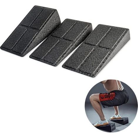 Blocs de squat en mousse pour 12 pieds, 12 supports pour étirement des jambes, 1 planche en mousse pour squats, 1 bloc pour élévation des mollets, 1 support pour yoga, 1 équipement pour les exercices (1/5)