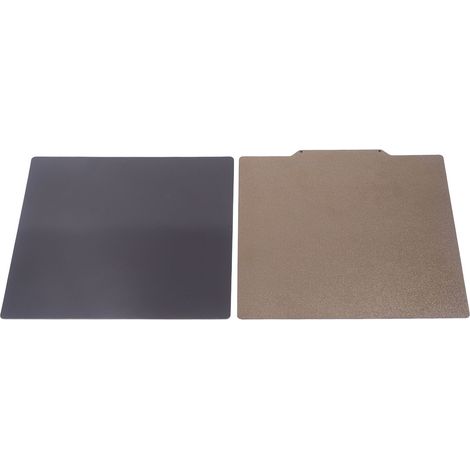 Plaque de construction acier à ressort 310x310mm, surface carbone lisse PEI texturé PET, avec feuille magnétique souple pour impression 3D (1/5)