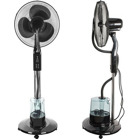Ventilatore a piantana da terra con ruote nebulizzatore serbatoio 3lt ad acqua telecomando multifunzione oscillazione e timer (1/5)
