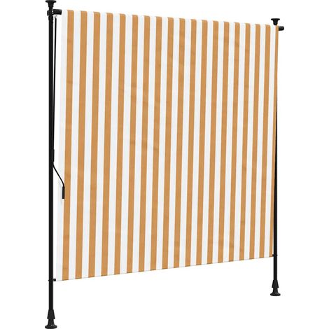 Outdoor Roller Blind Orange and White 150x270 cm Fabric&Steel vidaXL