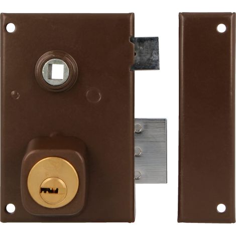 AMIG Serrure en applique et verrous 75N 72 x 112 mm Acier Marron - Droite (1/4)