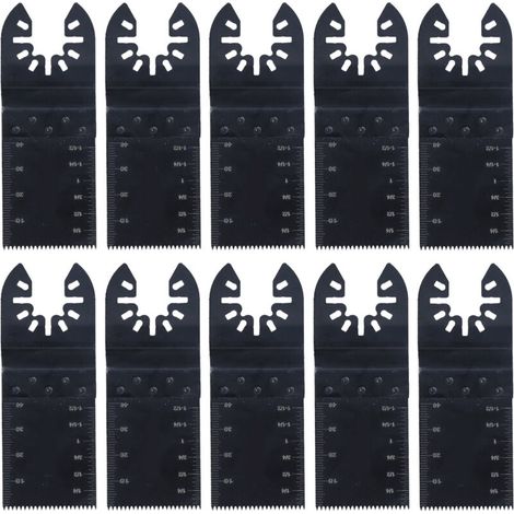 Scie oscillante universelle – 10 lames HSS à changement rapide, 34 mm, pour outils électriques