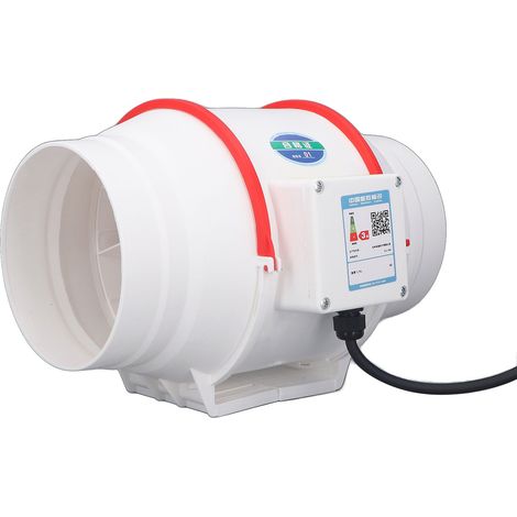 Ventilateur de conduit 15cm, extracteur d'air en ligne ABS, 2220-2600 tr/min, IPX2 étanche, pour ventilation, prise UE 220V. (1/5)