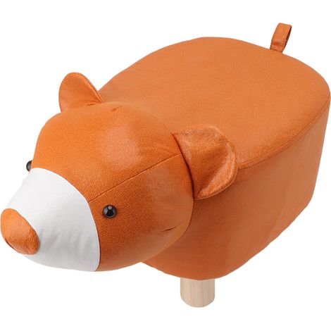 Petit repose-pieds mignon en forme d'animal, avec coussin moelleux et pieds antidérapants, idéal pour les enfants et les adultes. Motif petit ours. (1/5)