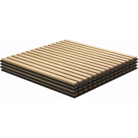 Akustikpaneele 4 Stück 60 x 60 cm 3D Wandpaneele, DIY Akustikplatten, Wandverkleidung für Wohnzimmer, Home Office, Studio, Eiche