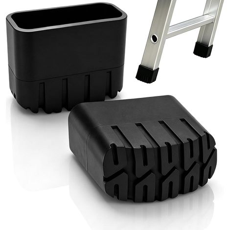 tapas para extremos de escalera, 20 x 50 mm, patas de goma universales para escaleras  Tapas para extremos de escalera, cubierta de goma antideslizante para rieles de escaleras telescópicas y de tijer (1/5)