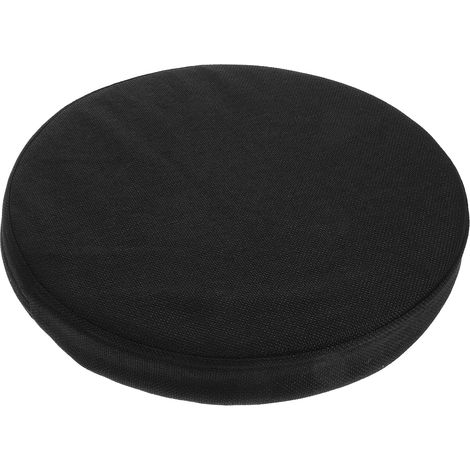 Coussin rond OSALADI en lin noir pour une assise confortable et