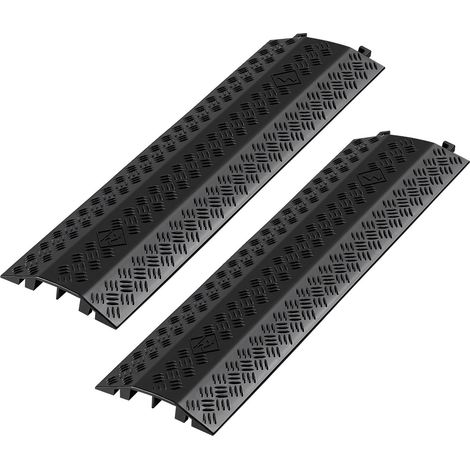 Protège-câbles au sol robuste, capacité 7 938 kg/essieu, pour zones à fort passage (intérieur, bureau, entrepôt), lot de 2. (1/5)