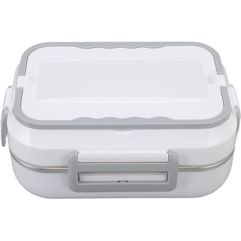 Boîte à déjeuner électrique 1,5L chauffante isotherme - Usage domestique et voiture - Intérieur acier inoxydable - Blanc - Prise UE 220V