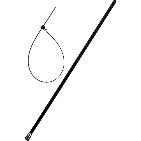 Lot de 10 colliers réutilisables 7,6x 250mm - Noir - Zenitech