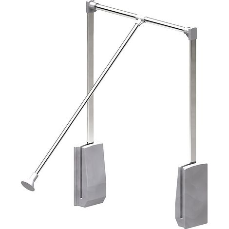 Slid'Up By Mantion – Élévateur de penderie escamotable en acier – Bras télescopique réglable 83-115 cm – Largeur dressing 92-124 cm – Charge max 12 kg