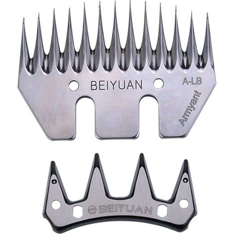 Coppia di pettini per Tosatrice a 13 Denti Dritti in Acciaio Inox Lama a Pettine (1/5)