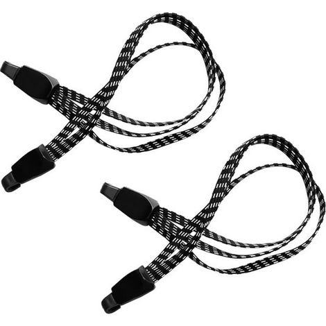 Sangles à bagages - Noires - Cordes élastiques pour vélo avec crochets - Résistance à la traction - Compatibles avec les porte-bagages - Lot de 2 - 65 cm (1/5)