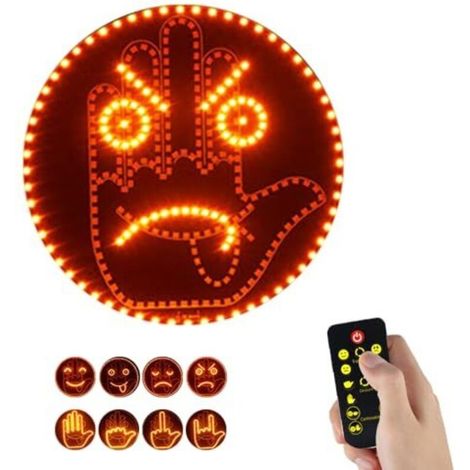Faro para coche con control por gestos, 14 modos de iluminación (pulgar), luz con cara sonriente, luz LED para la luneta trasera. (1/5)