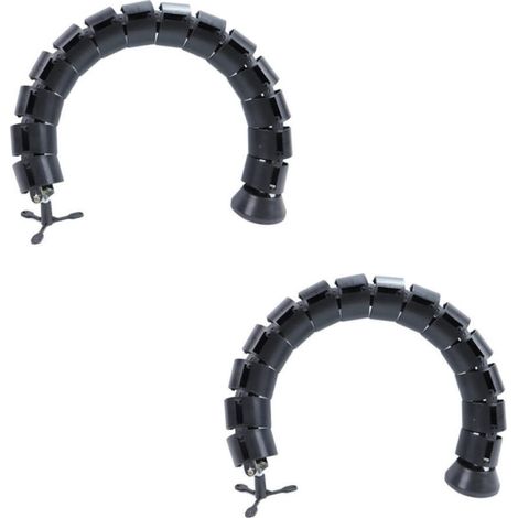 Kabelmanagement-Set, flexibler und verstellbarer Kabelorganizer für den Schreibtisch, schwarz, 2-teilig (rund, 76 cm) (1/5)