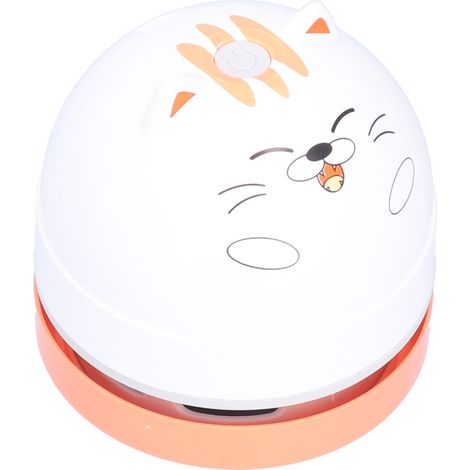 Aspirateur de bureau miniature rechargeable par USB avec motif chat mignon, idéal pour les enfants. (1/5)