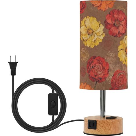 Lampe de table tactile à motif floral vintage avec abat-jour en (1/5)