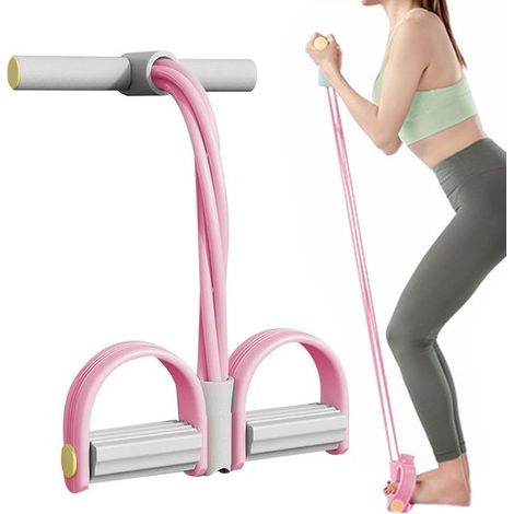Entrenador abdominal con juego de 6 bandas de resistencia - Entrenamiento de core/cuerpo completo, asas antideslizantes, plegable, portátil
