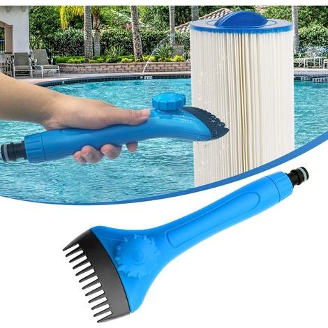 Nettoyant pour Filtre de Piscine Brosse Propre, Spa Piscine Nettoyage Débris et de la Saleté Filtre avec Bouton de Réglage pour Filtre de Nettoyage pour Hot Tub, Piscine, Spa (1/5)