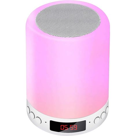 Tragbarer Bluetooth-Lautsprecher mit intelligentem LED-Nachtlicht und dimmbarer Touch-Nachttischlampe, USB-Ladefunktion und RGB-Farbwechsel (1/5)