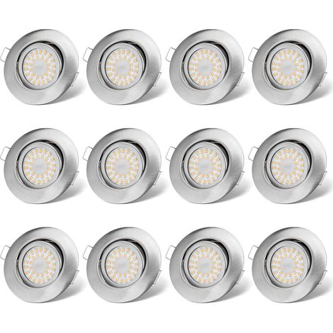 LED Einbaustrahler 230V Flach Dimmbar LED Spots 3 stufe Dimmbar 6W IP44 Bad Einbauleuchten Deckenspots Deckenstrahler,Warmweiß 3000K Schwenkbar Einbauspots für Badezimmer Küche Wohnzimmer,12er Set (1/5)