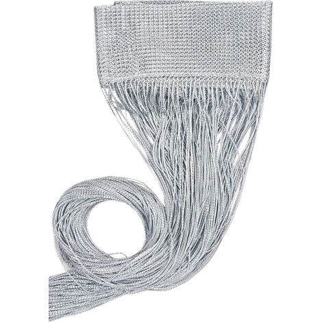 Tenda a Fili Elegante Per Porte Finestre Pannello Divisorio Camere Stanze Ambienti Grigio - 100x200 Cm (1/5)
