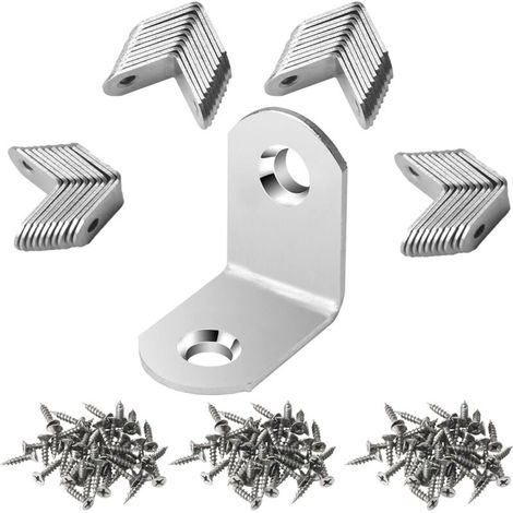 40 Pièces Equerre Metal 25x25x16 mm, Equerre Fixation en Forme L, Équerre de Fixation Inox avec 80 Vis, Couelur d'Argent (1/5)