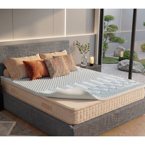 Surmatelas mémoire de forme, 7 zones de confort, gel rafraîchissant – Collection Highland - 140 x 200 cm