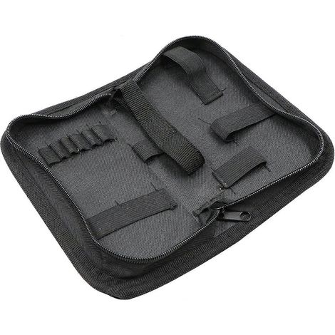 Sac à outils et rangement pour outils, robuste et imperméable, en toile Oxford, pour électricien, charpentier, mécanicien, réparation de montres, avec fermeture éclair, enrouleur, poches zippées et ro (1/5)