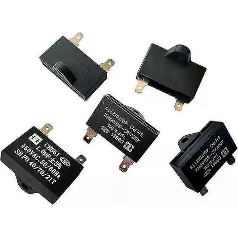 5 Stück CBB61 1UF Anlaufkondensator für Warmwasserbereiter-Lüfter/Motoren, Motorstart- und Betriebskondensator, Wechselstrom 450 V, 50/60 Hz, Haushaltsgerätezubehör - JXLGV (1/5)