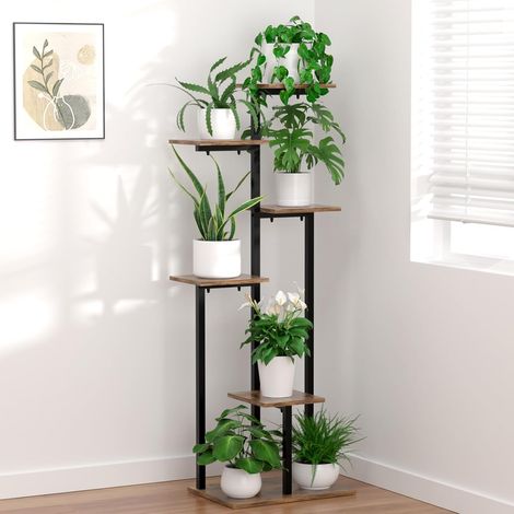 6 Étages Support Plantes Intérieur, Porte Plante Métal, Étagère Plante (1/5)